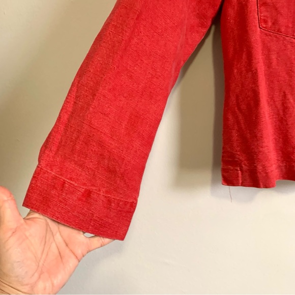 Red Denim Oversized Jacket Womens - Picture 4 of 11